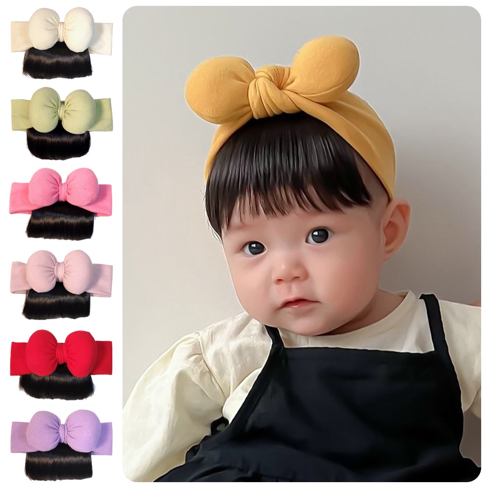 Women'S Winter Accessories Set - Adorável bebê bowknot franja perucas hairbands