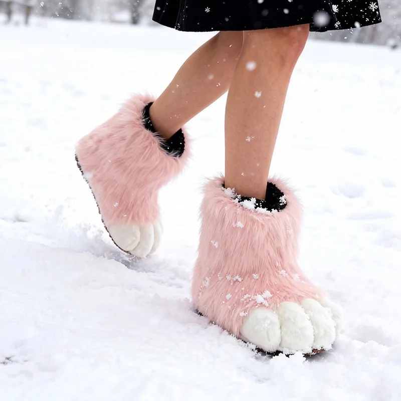 Women'S Winter Accessories Set - 1 par fursuit pés pata sapatos