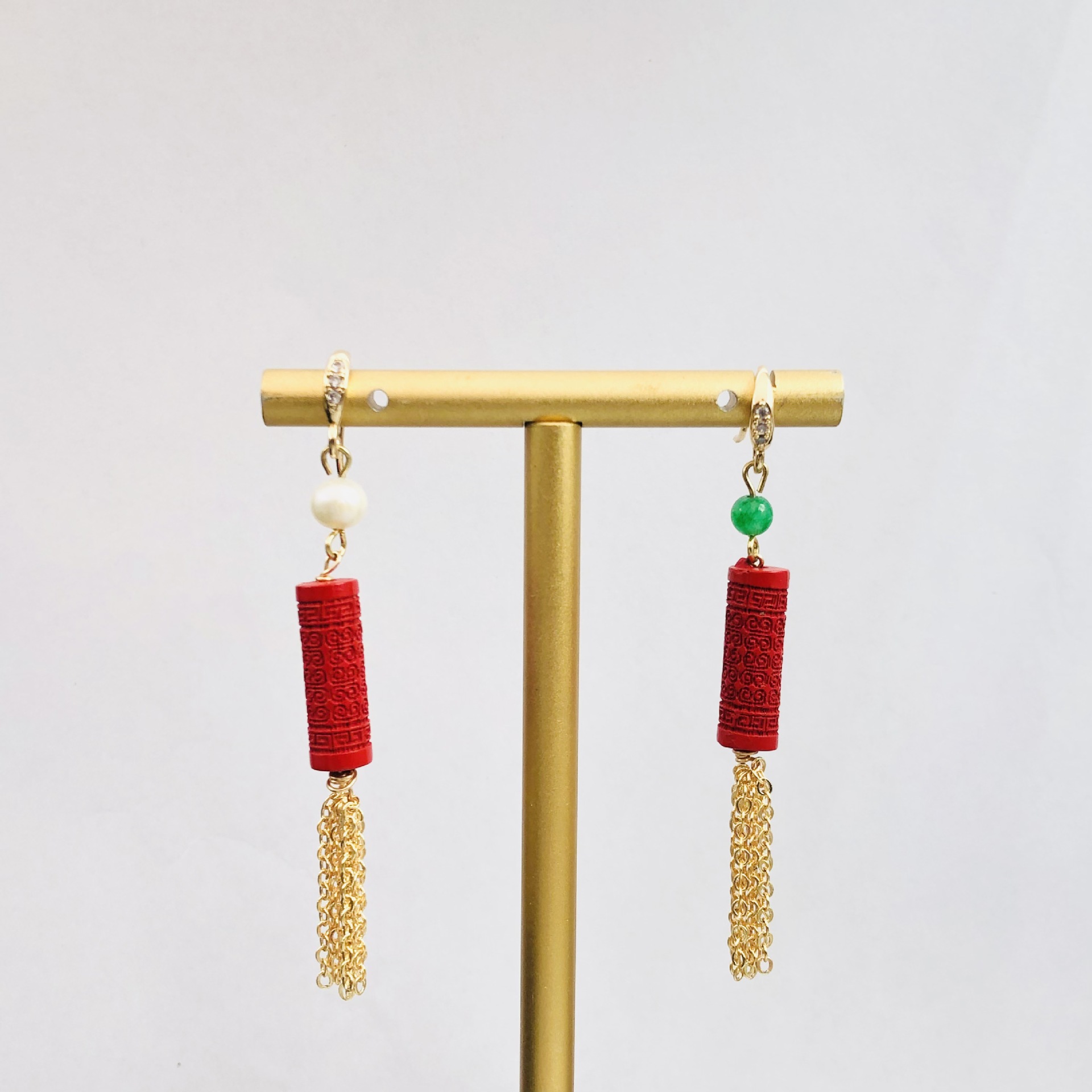 Ab cinábrio franjas brincos or - Women'S Accessories Manufacturers avaliação e preço