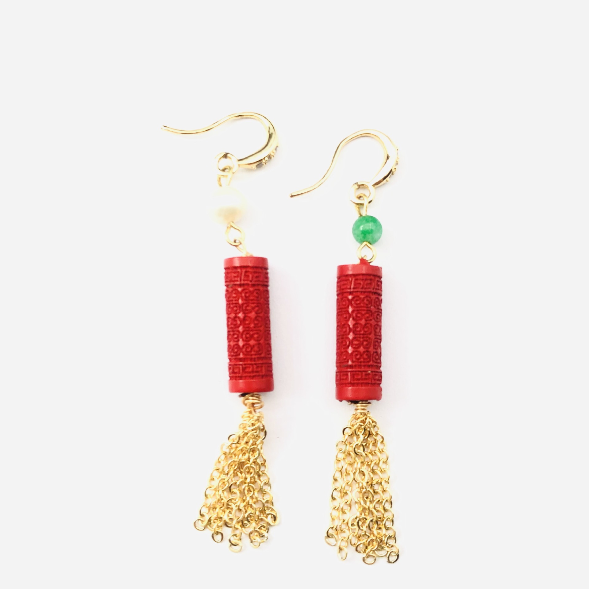 Ab cinábrio franjas brincos or - Women'S Accessories Manufacturers avaliação e preço