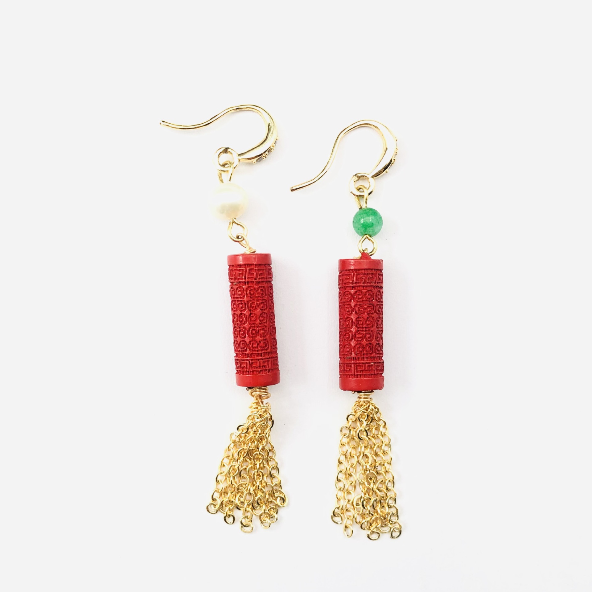 Ab cinábrio franjas brincos or - Women'S Accessories Manufacturers avaliação e preço