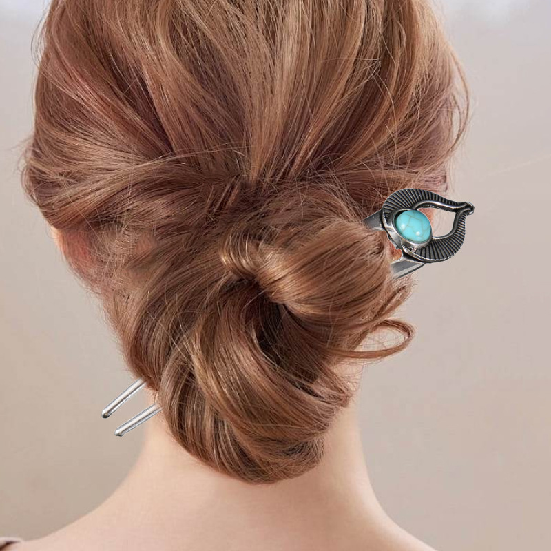 Egito turquesa u forma garfo d - Women Accessories In Egypt avaliação e preço