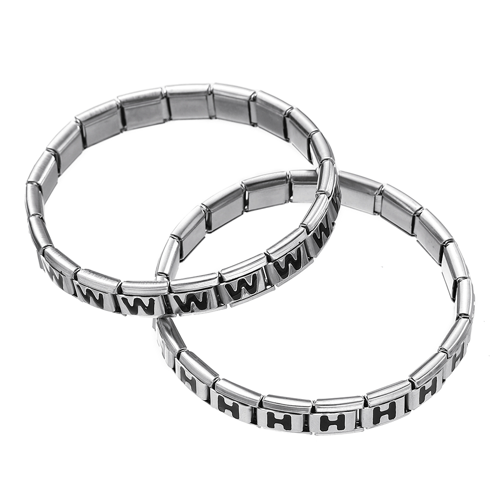 Pulseira de aço inoxidável par - Women Accessories In English avaliação e preço