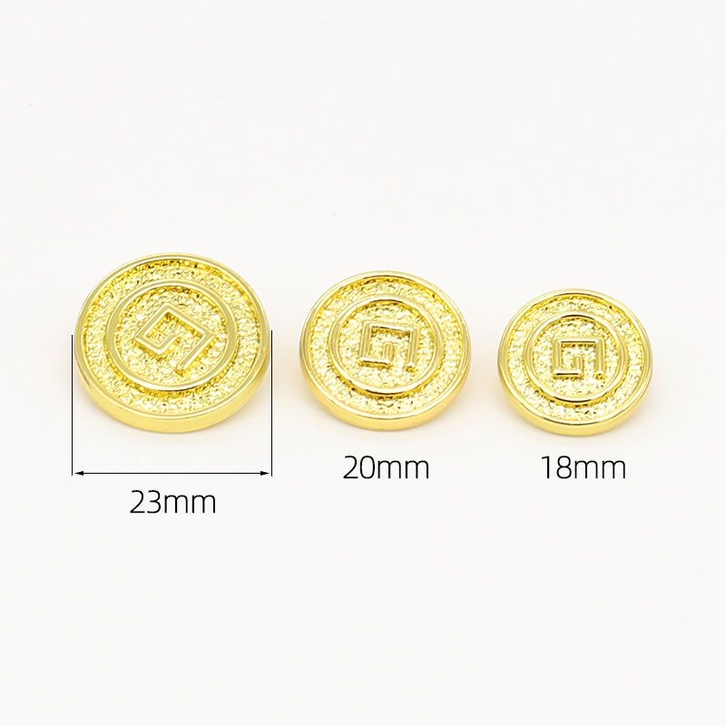 Botão redondo de metal dourado - Women Accessories In English avaliação e preço
