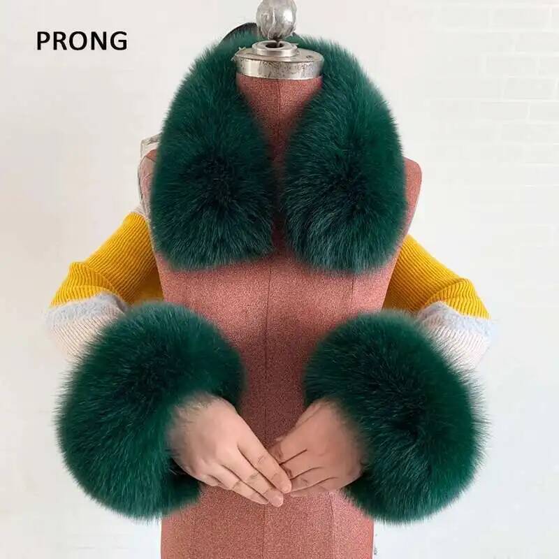 Inverno gola de pele real e pu - Women'S Winter Accessories Set avaliação e preço