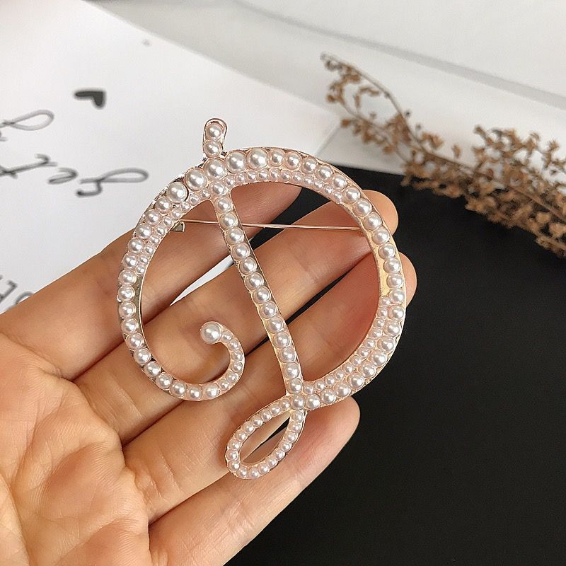 Inglês letras A-Z pérola broch - Women Accessories In English avaliação e preço